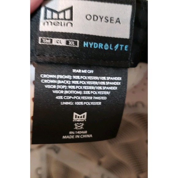 MELIN ODYSEA HYDROLITE Hat Bone Classic Size New With Tags Snapback Vented beige - Picture 7 of 10